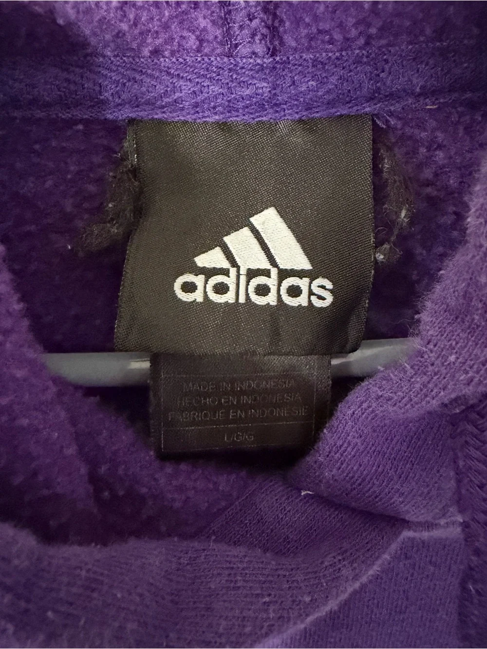 adidas Purple Hoodie with White Logo